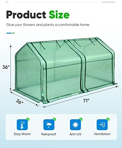 Quictent Mini Greenhouse for Indoor Outdoor, Portable Quick-Setup Tabletop - Image 3