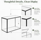 Small Glass Terrarium with Lid, Rectangle Geometric Planter Box, Clear Glass Container for Succulents, Moss, Air Plants, Ferns, Cactus, Tabletop Plant Display Decor, 6.7 x 3.9 x 4.7 in - Image 5