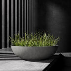Cavo Wide Low Indoor/Outdoor Planter, 19x8in Grey Stone - Image 2