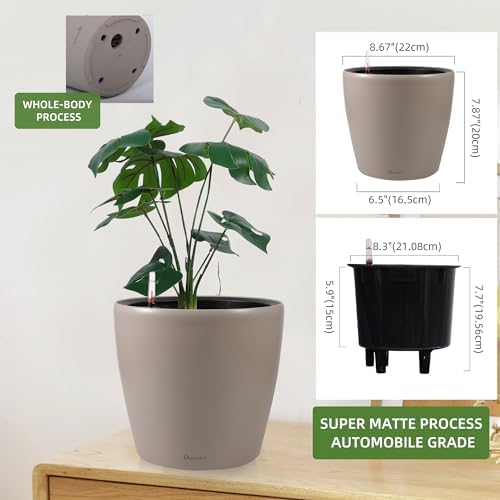 Dexceder 9x8 Self Watering Planter (Taupe Matte) - Image 3