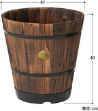 Takasho PPW-02LN Wood Barrel Planter, Deep Type, L, Depth 16.1 x Height 15.7 x Width 16.1 inches (41 x 40 x 41 cm), - Image 3