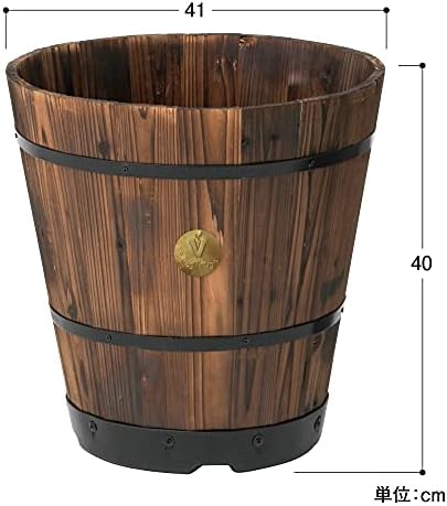Takasho PPW-02LN Wood Barrel Planter, Deep Type, L, Depth 16.1 x Height 15.7 x Width 16.1 inches (41 x 40 x 41 cm), - Image 3