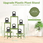 iDavosic.ly 6 Tier Folding Plant Stand Indoor Outdoor, Plastic Tray, Green - Image 5