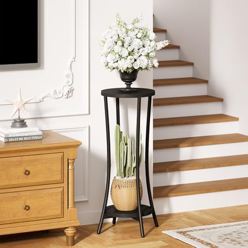 IBUYKE 30 Inch Tall Plant Stand Indoor, 2 Tier Flower Stand, Black TMJ074B - Image 2