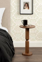 Kate and Laurel Macron Modern Mango Wood Round Side Table, 12 x 12 x 22, Walnut Brown, Transitional Wooden Pedestal Table for Use as Indoor Plant Stand or Useful Living Room End Table - Image 4