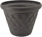 PSW Pot Collection Basket Weave Planter Pot for Indoor and Outdoor Plants and Gardens, 18-inch, Dark Charcoal - Image 2