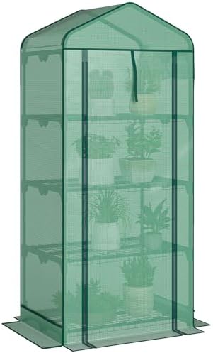 Mini Greenhouse, 4-Tier Portable Design with PE Cover and Screen Roof - Image 2