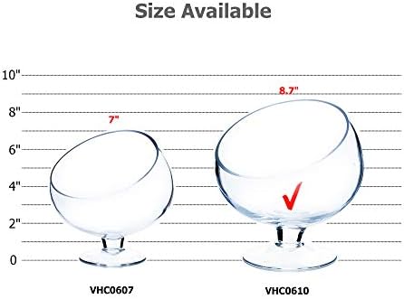 WGV Slant Cut Bowl Glass Vase Bulk with Stand, Width 8.25", Height 8.75", Clear Planter Terrarium, Candy Dish, Fruit Jar for Wedding Party Event, Home Office Decor, 4 Pieces - Image 3