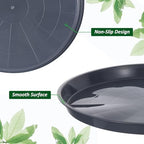 PATIKIL 6 Pack Plastic Plant Saucer, 18 Inch Plant Tray for Pots Round Plant Dish Plant Drip Trays Water Tray for Indoors Outdoors Garden, Gray - Image 3