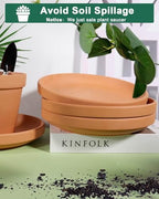vensovo 9 Inch Terracotta Plant Saucer Pots Tray - 4 Pcs Round Planter Saucers for Indoor & Outdoor Plants, Large Clay Trays Perfect for 8 Inch 8.5 Inch 9 Inch Flower Pot - Image 3
