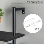 HOOBRO DIY Ladder Shelf, 6-Tier Wooden Wall Mounted Bookshelf, Narrow Bookcase, Display Shelf, Storage Rack, Plant Stand, for Living Room, Bedroom, Study, Balcony, Black BB651CJ01 - Image 6