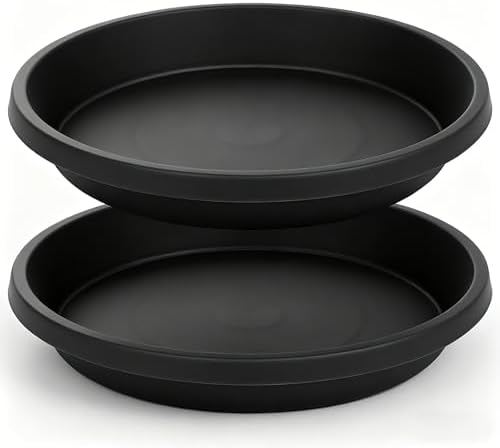 NIMYAU 2 Pack Large Plant Saucer 18 Inch, Extra-Large Deep Plant Trays for Pots, Plant Drip Trays, Plant Water Catcher Tray for Plants, Plastic Plant Saucers for Indoors no Holes by NIMYAU