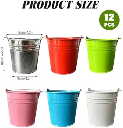 12Pcs Hanging Planter, Colorful Metal Iron Hanging Pot for Railing Fence Balcony Garden Home Decoration Flower Pots - Image 4
