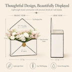 7.3 Inch Metal Envelope Wall Planter Farmhouse Decor Retro White - Image 5