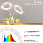 LBW Dual Head Grow Light with Stand for Indoor Plants, Full Spectrum Grow Light for Multiple Tall Plants, Adjustable Height up to 68", Auto Cycle Timer 6/8/12/16H, 5-Level Dimmable, 3 Lighting Modes - Image 5