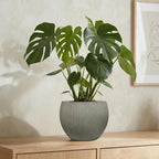 10.2"Dia x 7.8"H Modern Ribbed Plastic Planter Pot with Drainage - Image 2