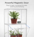 HBlife Mini Greenhouse for Indoor, Clear Stackable Green House with Magnetic Waterproof Door for Small Plants Nursery Germination and Display, Tabletop Portable Greenhouse, 14.1x8.6x10.6 Inch (2 Pack) - Image 6