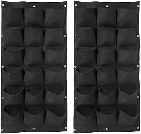 ZOENHOU 2 Pack Total 36 Roomy Pockets Vertical Garden Planter, Wall-Hanging Flower Pot Bags, Felt Wall Mount Balcony Planter Pouch for Herbs, Succulent, Flowers and Vegetables by ZOENHOUDIRECT