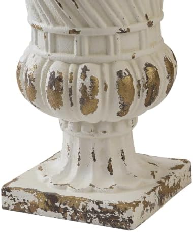 SOFE Vintage White Garden Planter Urns 18 Inches Tall, Handmade Antique - Image 7