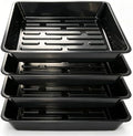 4 Pack 16" Square Plant Water Catcher Tray, Sturdy Plastic Saucer for Indoors Outdoor Flower Pots, Black by Unknown