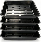 4 Pack 16" Square Plant Water Catcher Tray, Sturdy Plastic Saucer for Indoors Outdoor Flower Pots, Black by Unknown