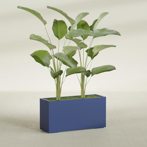 Greenline Leo Tall Rectangular Fiberglass Planter, Outdoor Planter Box - Image 4