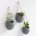 Kazai. Wall Planters -Ellie- | Hanging Ceramic Plant Pots 3 Pieces | Wall Decoration for Indoors, Balcony and Garden | Gray (Matte) by KAZAI