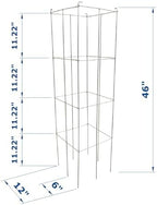 46" Height 12" Width 2PCS Galvanized Square Folding Tomato Cage,Plant Support Stake Tower - Image 3