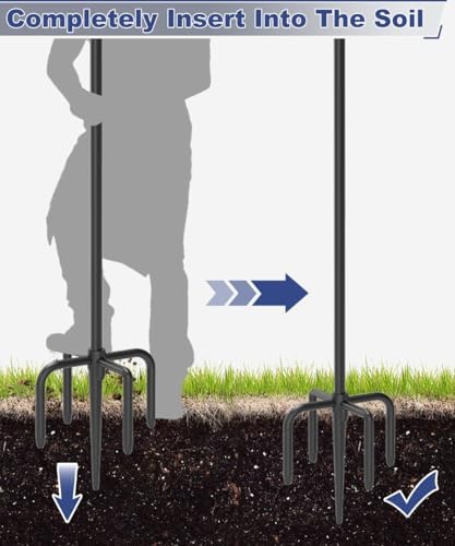Upgrade 4-Hook Shepherds Hooks for Outdoor with Plastic Tube, 92" Heavy Duty Bird Feeder Pole with 5 Prongs Base, Adjustable Garden Hook for Solar Light, Hanging Plant, Wedding Decor, 1 Pack - Image 5