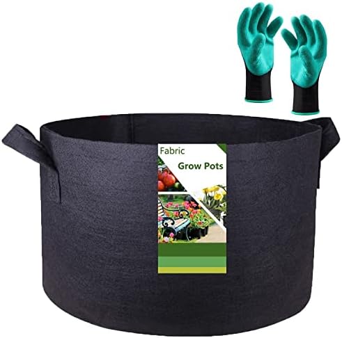 150 Gallon Big Raised Garden Bed Bag (44x24 inch) Large Plant Grow Bag for Potato,Tomato Planter,Herbs Veggies Planter,Flower Bed,Plant Container,Yard Waste,Lawn Debris,Leaf Bag with Gardening Gloves by TespherCreationsforGardeningYardWorkandLawnsCareOutdoorActivitiesRVCampingTrips