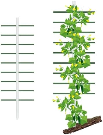 Agfabric 7Ft Garden Trellis for Climbing Plants Outdoor, Tower Trellis with 9 Arms (Each 2ft), Fiberglass Plant Support Trellis Rust Proof, Round Cross-Section (1pack) by Agfabric