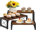 ELITEROO 3 Tier Cupcake Stand & Wood Display Risers, Dessert Stands for Cup Cake or Food, Riser Display Stand for Perfume Collectibles, Tiered Shelf Organizer for Market Retail Vendors, Rustic Brown by ELITEROO