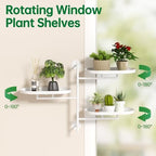 Window Plant Shelf, Wall Mounted Rotating Plant Holder Indoor - Image 3
