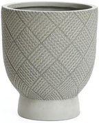 LuxenHome 16.5" Tall Urn Planter, Concrete Large Indoor Outdoor Flower Pot - Image 4