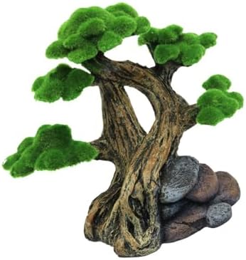 Resin Moss Tree Sculpture Decorative Tree Plant for Fishtanks Beautiful Natural Lookings Underwater Scene Ornament Fishtanks Landscape Accessories by Unknown