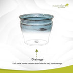 Headwind Glazed Ironstone Vanhorne Collection – 10" Azure Blue Decorative Plant Pot – Lightweight & Triple Coated w/Drainage Flower Pots for Indoor Plants & Outdoor Planter Use by Robert Allen - Image 6