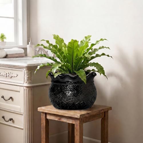 Ceramic Planters for Plants, 10 Inch Flower Pots, Black - Image 6