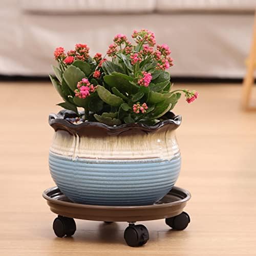 7 Packs Plant Caddy with Wheels 11.8" Plastic Rolling Plant Stands Heavy-duty Plant Dolly with Casters Indoor Outdoor Wheeled Plant Roller Base Large Planter Saucers Plant Mover - Image 5