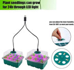 Seed Starter Tray with Built-in LED Grow Light, Adjustable Vent Humidity Dome Germination Box, Breathable Plant Seed Starting Pots, Indoor Garden Greenhouse Seedling (5-12 Cell Square) - Image 6