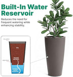 Step2 Tremont Tall Round Tapered Planter 2-Pack, 28 in Resin Planters, Self-Watering, Dark Cedar - Image 5