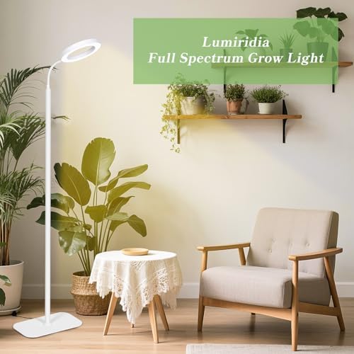 Plant Lights for Indoor Plants, Cord Hidden Standing Grow Lights for Indoor Plants Full Spectrum, LED 20w Plant Lamp with 3/9/12 H Timer,10 Brightness,70" Height Adjustable,White - Image 2