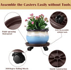 7 Packs Plant Caddy with Wheels 11.8" Plastic Rolling Plant Stands Heavy-duty Plant Dolly with Casters Indoor Outdoor Wheeled Plant Roller Base Large Planter Saucers Plant Mover - Image 2