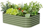 Vego garden Raised Garden Bed Kits, 17" Tall 6 in 1 Modular Metal Raised Planter Bed for Vegetables Flowers Patio Ground Planter Box-Olive Green by Unknown