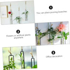 Hanging Glass Hydroponic Vase Set 3pcs with Test Tubes and Iron Frames, Wall-Mounted Plant Propagation Station for Home Décor and Garden Display, Includes 3 Hemp Ropes and 3 - Image 6