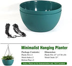 WOUSIWER 13 inch 2 Pack Large Hanging Planters for Indoor Outdoor Plants with Drainage Holes and Chain, Round Hanging Flower Pots for Garden Home Porch Decor, Myrtle Green - Image 4