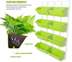 Vertical Wall Hanging Planters with 8 Pots, Raised Beds Hanging Planter Wall Mounted Flower Beds Indoor and Outdoor for Flowers, Vegetables, Herb, Saving Space (Light Green) - Image 3