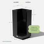 Veradek Block Series Pedestal Planter - Tall Rectangular Outdoor Planter - Image 2