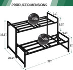 Plant Stand Indoor Outdoor, 2-Tier Stackable Wrought Iron Plant Stands - Image 4
