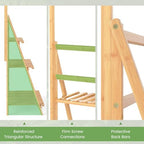 HAPPYGRILL Bamboo 3-Tier Hanging Plant Stand, Ladder Planter Display Shelf - Image 6