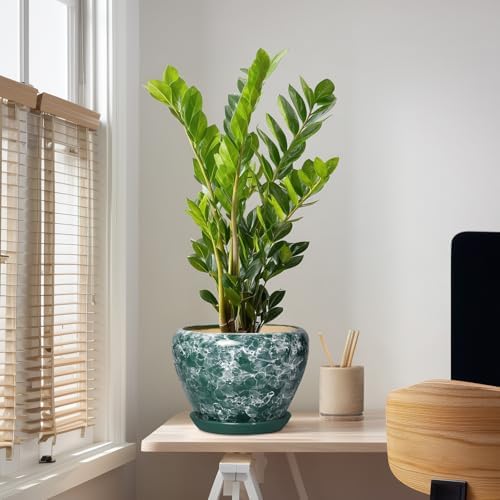 Ceramic Planter, 10 Inch Pots for Plants Indoor, Bubble Green - Image 5